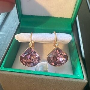Authentic Swarovski earrings , gold tone , discontinued